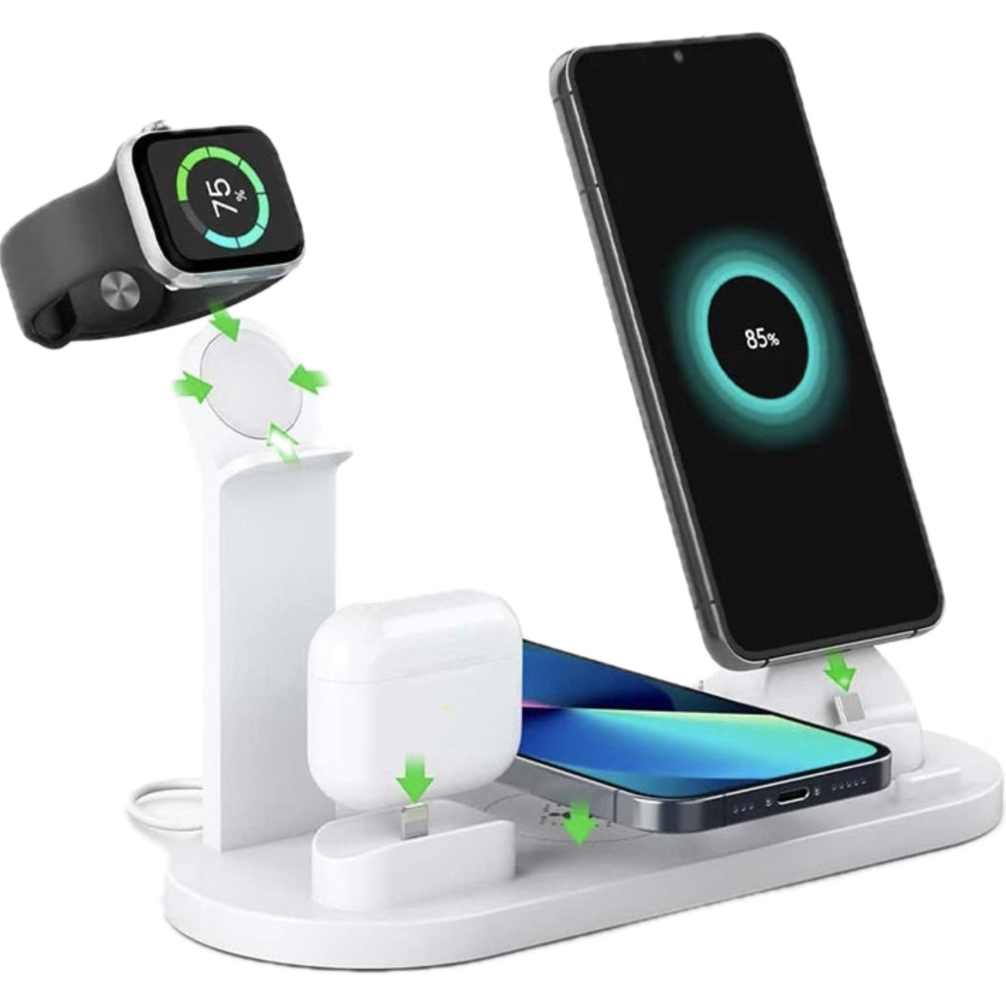 5 In 1 Wireless Charger Stand Pad Fast Charging Dock Station - Flora Elegante